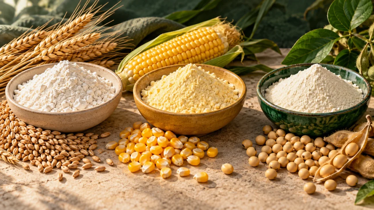 ترکیب غذایی هر پودر به مادهٔ اولیه و فرایند تولید وابسته است